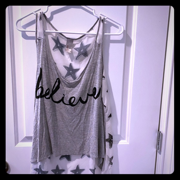 Tops - Grey “Believe” Tank